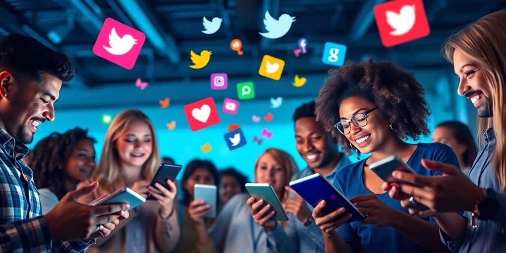 Groupe utilisant des appareils numériques ensemble. Groupe utilisant des appareils numériques ensemble.