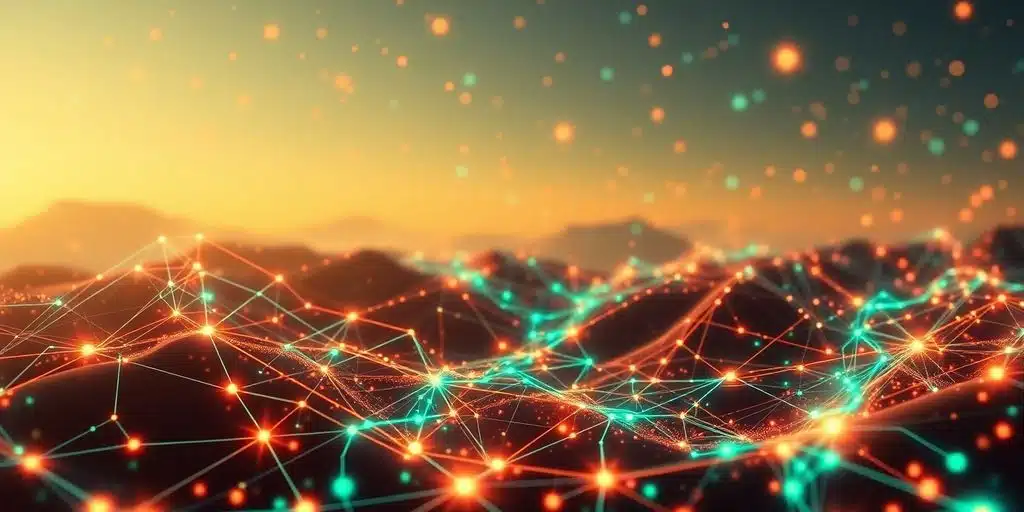 Image dynamique d'un paysage numérique interconnecté.