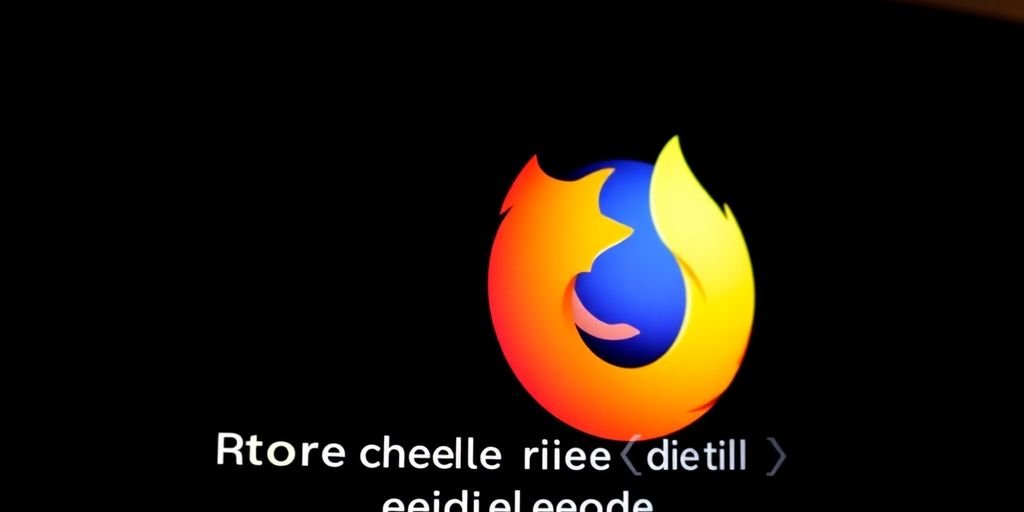 Logo de Firefox sur fond sombre avec un ordinateur.