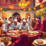 Célébration festive de l'Aïd el Fitr en famille.