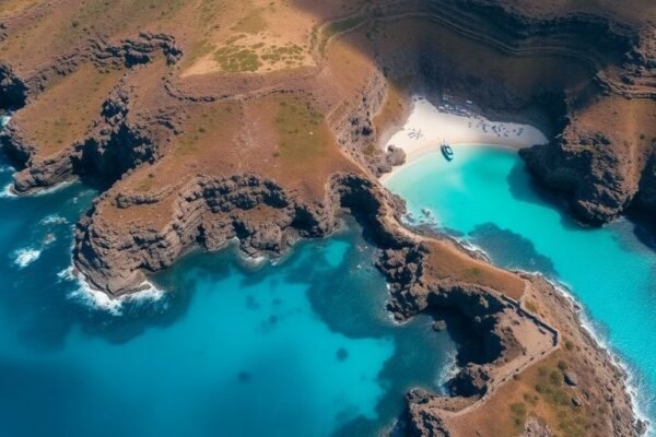 Vue aérienne de l'île de Pantelleria en Italie.