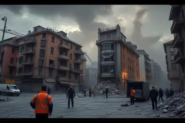 Destruction à Istanbul après un séisme puissant.