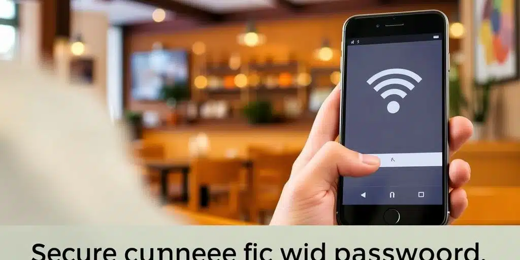 Une personne connectant son smartphone au Wi-Fi.