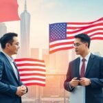 Professionnels d'affaires à Taïwan discutant de la coopération économique.