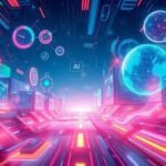Technologie avancée et interfaces AI futuristes.