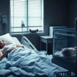 Femme en état de mort cérébrale avec incubateur à côté.