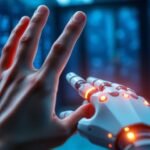 Robot Devstral programmant un ordinateur.