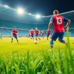 Joueurs de football en action sur le terrain