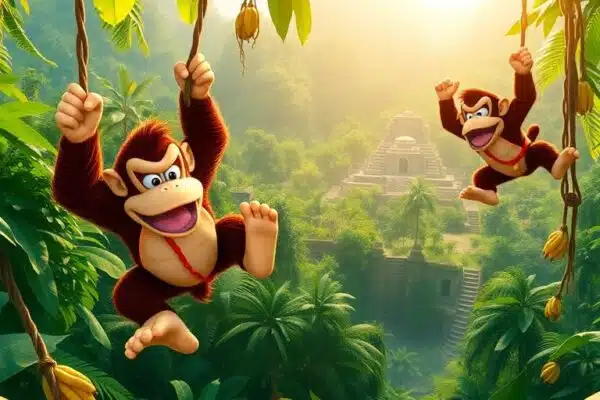 Donkey Kong et Diddy Kong, l'aventure sur Switch