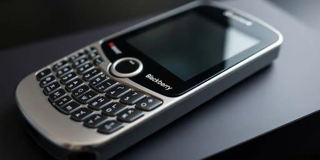 Ancien téléphone BlackBerry avec clavier physique