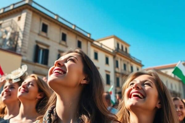 Foule joyeuse à Castel Gandolfo avant la visite papale