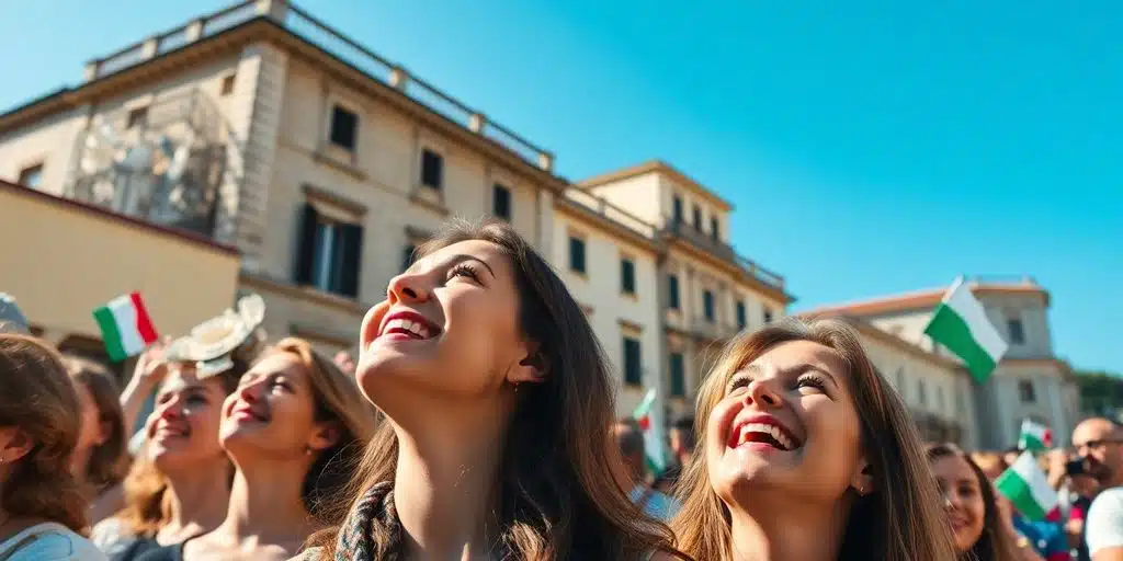 Foule joyeuse à Castel Gandolfo avant la visite papale