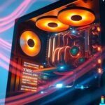 Ordinateur Windows amélioré avec des éclairs de performance.