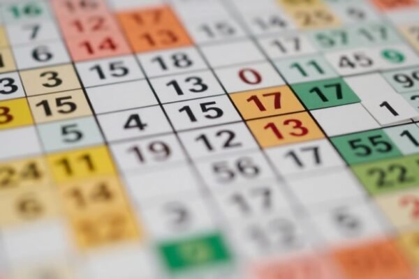 Grille de Sudoku avec des chiffres colorés.