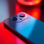 iPhone 16 Pro en gros plan, couleurs vives.