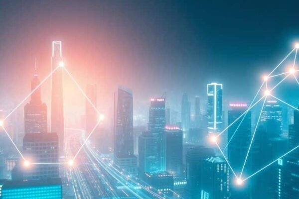 Technologie et confiance futuristes.