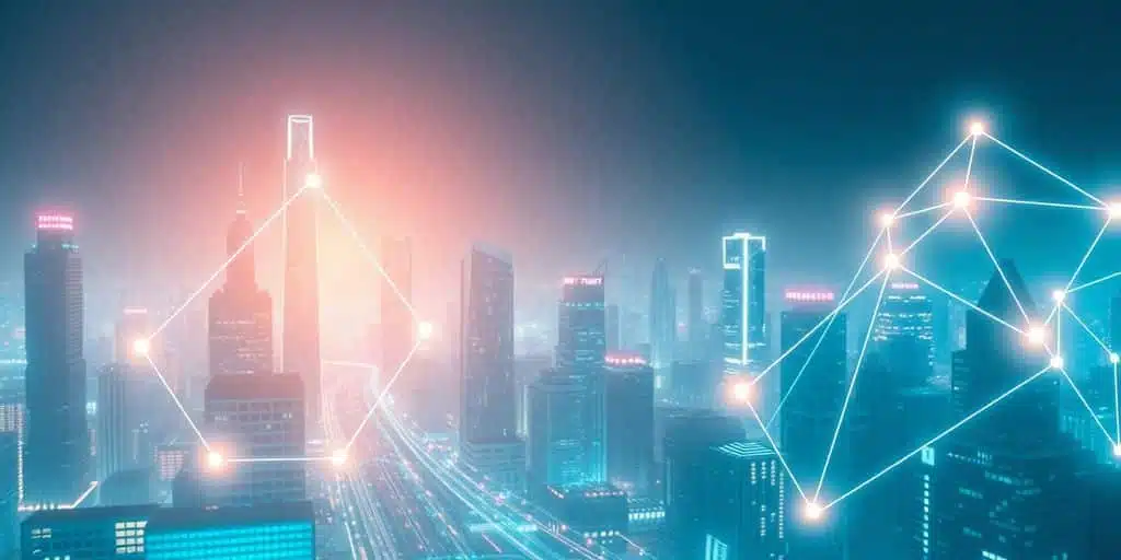 Technologie et confiance futuristes.