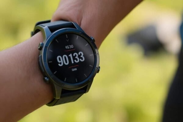 Montre Garmin Fenix 8 Pro au poignet d’un sportif
