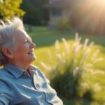 Personne profitant de sa retraite paisiblement à l'extérieur.