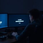 Joueur contrarié devant Steam bloqué sur ordinateur en 2025.