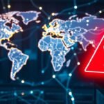 Carte mondiale du réseau internet en panne.