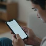 Person frustrée devant un téléphone affichant une erreur.