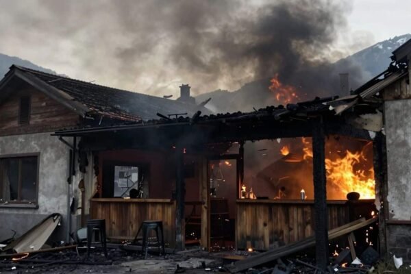 Bar dévasté par un incendie à Crans-Montana