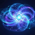 Réseau neuronal IA futuriste lumineux abstrait