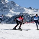 Athlètes en action aux Jeux Olympiques d'Hiver Milan-Cortina 2026.