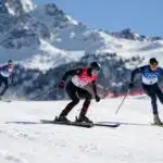 Athlètes en action aux Jeux Olympiques d'Hiver Milan-Cortina 2026.