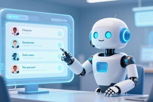 Robot assistant et icônes de support client