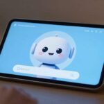 Interface de chatbot moderne et conviviale sur un appareil.