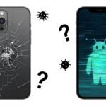 Écrans d'iPhone et Android avec des bugs et des solutions.
