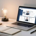 Journaliste utilisant des outils IA pour la productivité et la créativité.