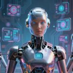 Comparatif IA : interfaces futuristes et têtes robotiques