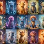 IA générant des images artistiques diverses et colorées.
