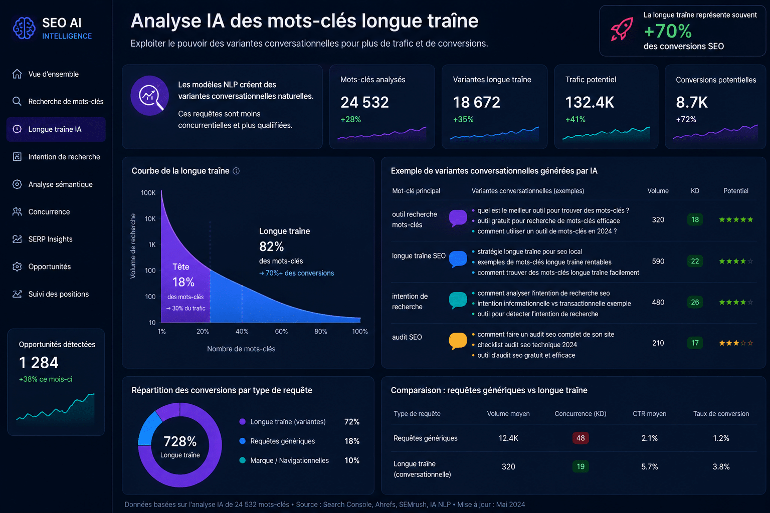 Analyse IA des mots-clés longue traîne