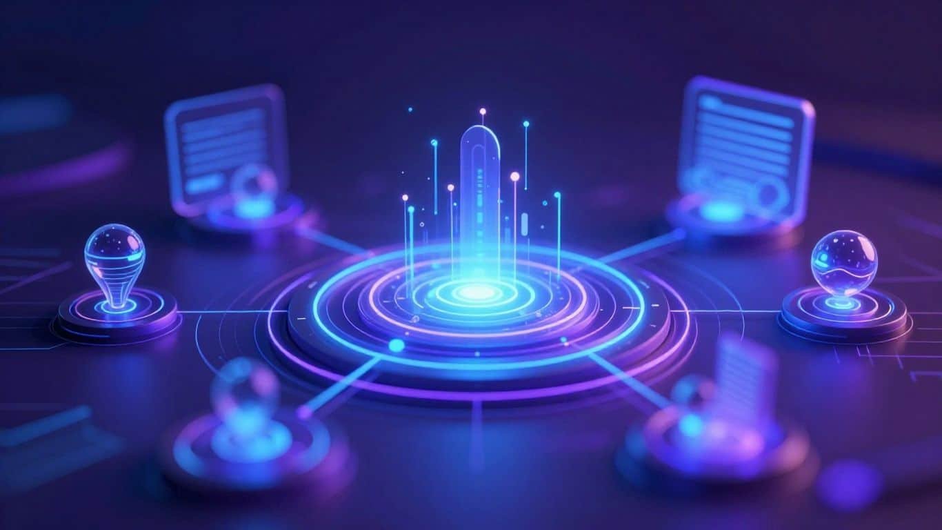 Interface IA futuriste de Semrush en 2026