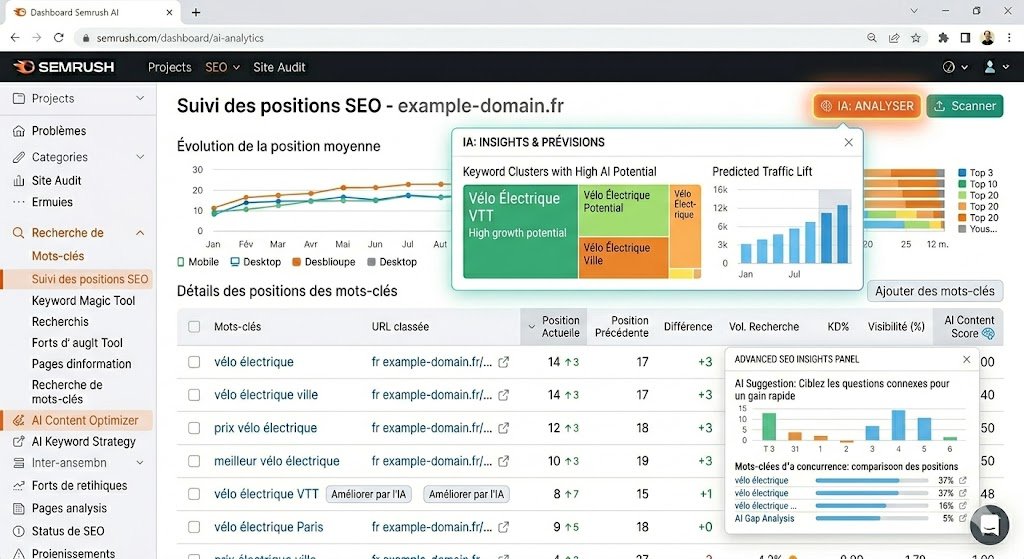 Semrush IA dashboard