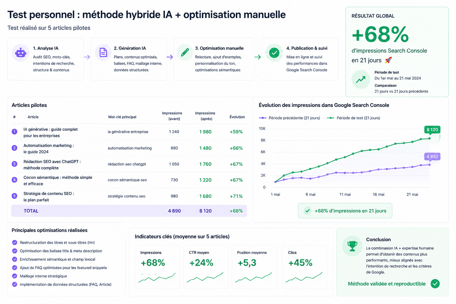 Dashboard SEO test IA