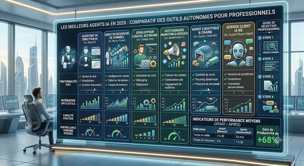 Les meilleurs agents IA en 2026 : comparatif des outils autonomes pour professionnels