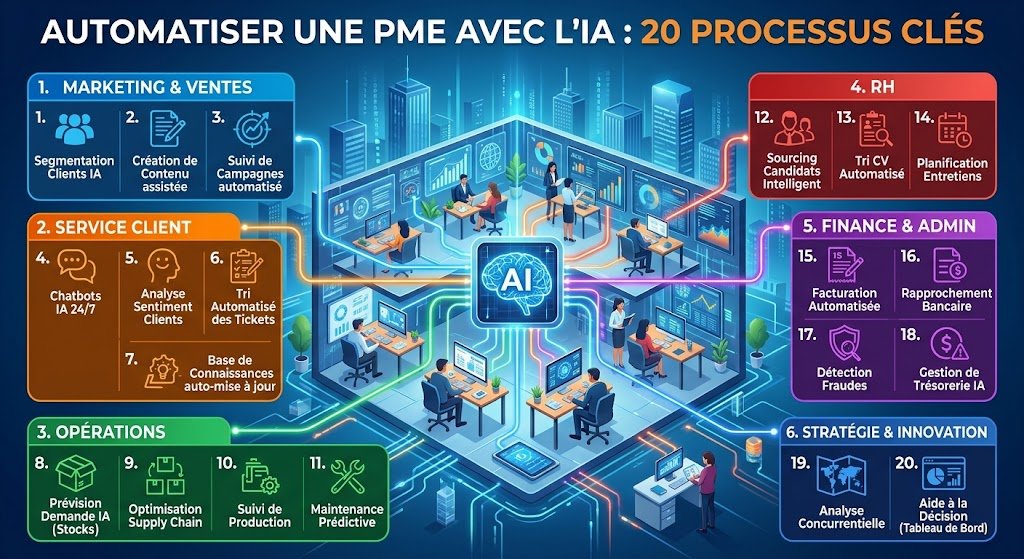Automatiser une PME avec l’IA : 20 processus à automatiser