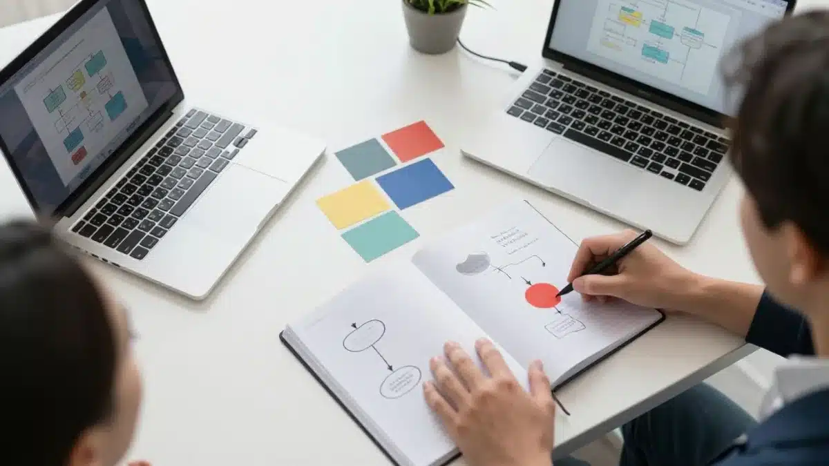 Schéma d’un workflow IA professionnel avec plusieurs étapes
