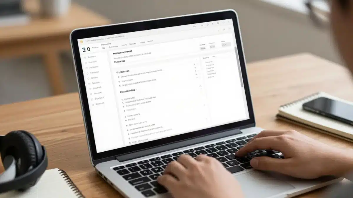 workflow IA Écran affichant des consignes et des données connectées dans un workflow IA