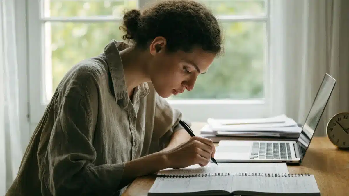 Freelance comparant ses durées de travail à son bureau